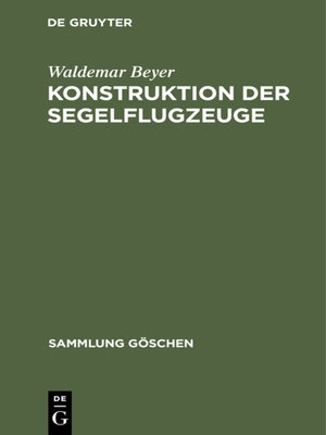cover image of Konstruktion der Segelflugzeuge